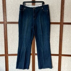 Lands’ End Original Fit Classic Waist Boot Leg Trouser Jeans - Size 18